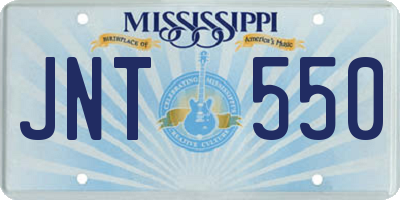 MS license plate JNT550