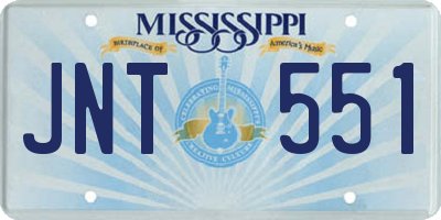 MS license plate JNT551
