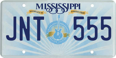 MS license plate JNT555