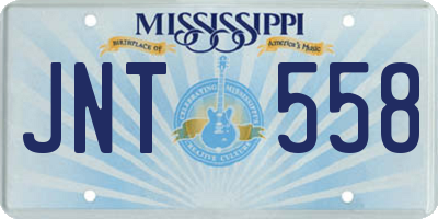 MS license plate JNT558