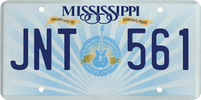 MS license plate JNT561
