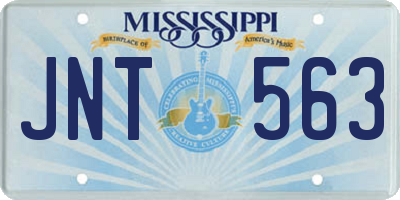 MS license plate JNT563