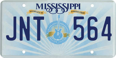 MS license plate JNT564