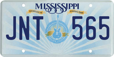 MS license plate JNT565