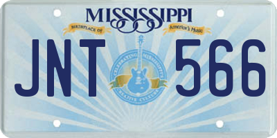 MS license plate JNT566