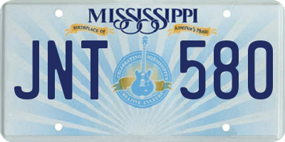 MS license plate JNT580