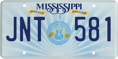MS license plate JNT581