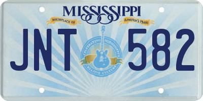 MS license plate JNT582