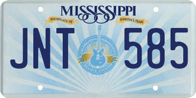 MS license plate JNT585