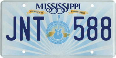 MS license plate JNT588