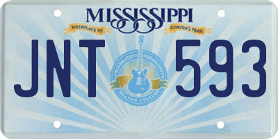 MS license plate JNT593