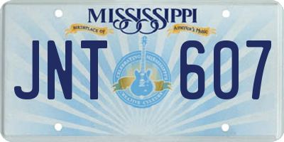 MS license plate JNT607