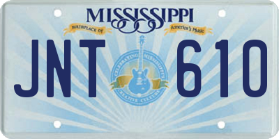 MS license plate JNT610