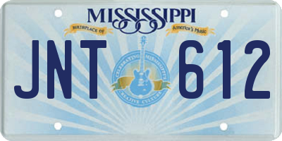 MS license plate JNT612