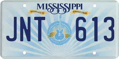 MS license plate JNT613