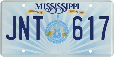 MS license plate JNT617