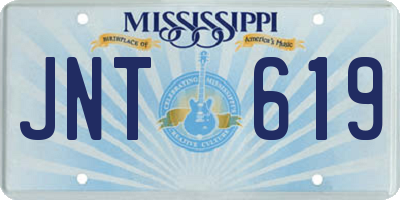 MS license plate JNT619