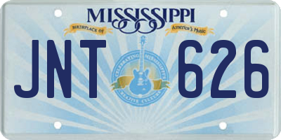 MS license plate JNT626