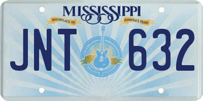 MS license plate JNT632