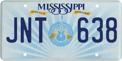 MS license plate JNT638