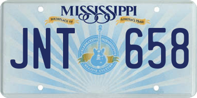 MS license plate JNT658