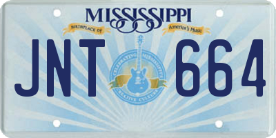 MS license plate JNT664