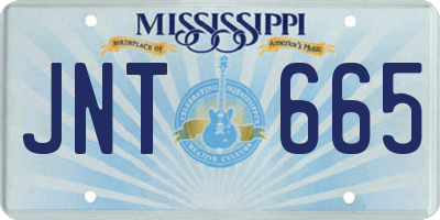 MS license plate JNT665