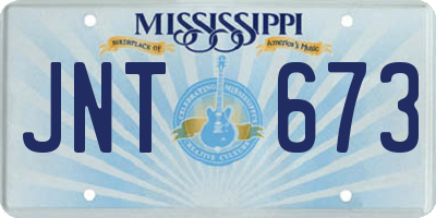 MS license plate JNT673