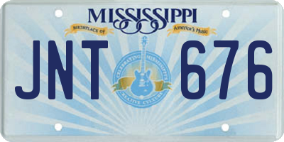 MS license plate JNT676