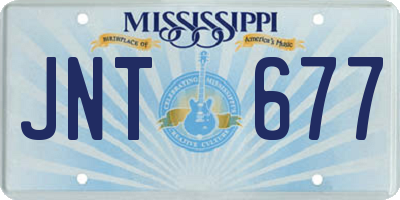 MS license plate JNT677