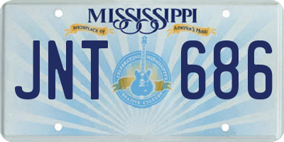 MS license plate JNT686