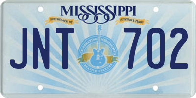 MS license plate JNT702