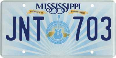 MS license plate JNT703