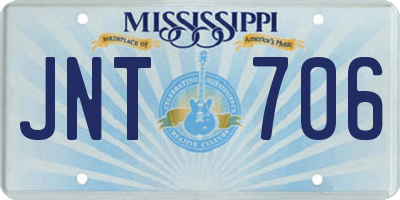 MS license plate JNT706