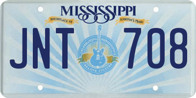MS license plate JNT708