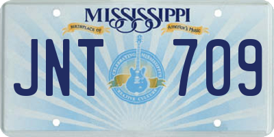 MS license plate JNT709