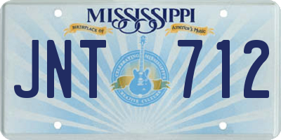 MS license plate JNT712