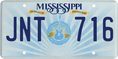 MS license plate JNT716