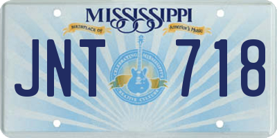MS license plate JNT718