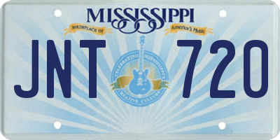 MS license plate JNT720