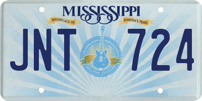 MS license plate JNT724