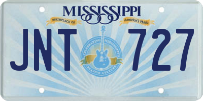 MS license plate JNT727