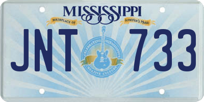 MS license plate JNT733