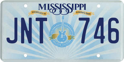 MS license plate JNT746