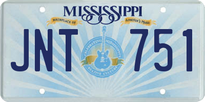 MS license plate JNT751
