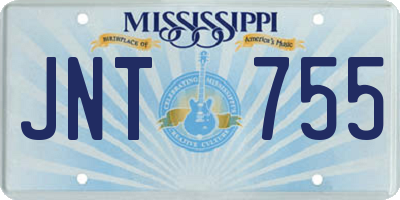 MS license plate JNT755