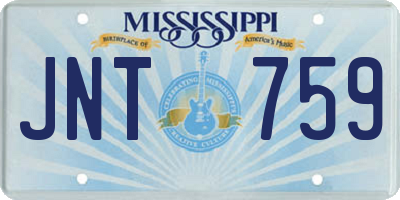 MS license plate JNT759