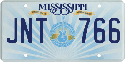 MS license plate JNT766