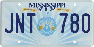 MS license plate JNT780