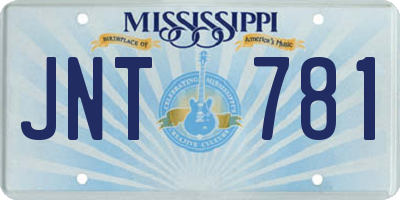 MS license plate JNT781
